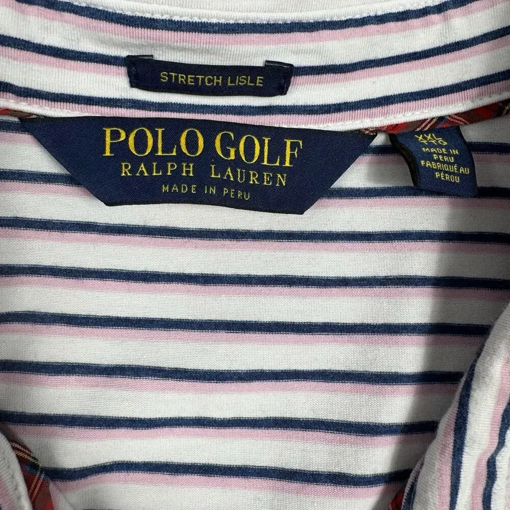 Polo Golf Ralph Lauren Stretch Lisle Short Sleeve Polo Striped Men's SIze XXL